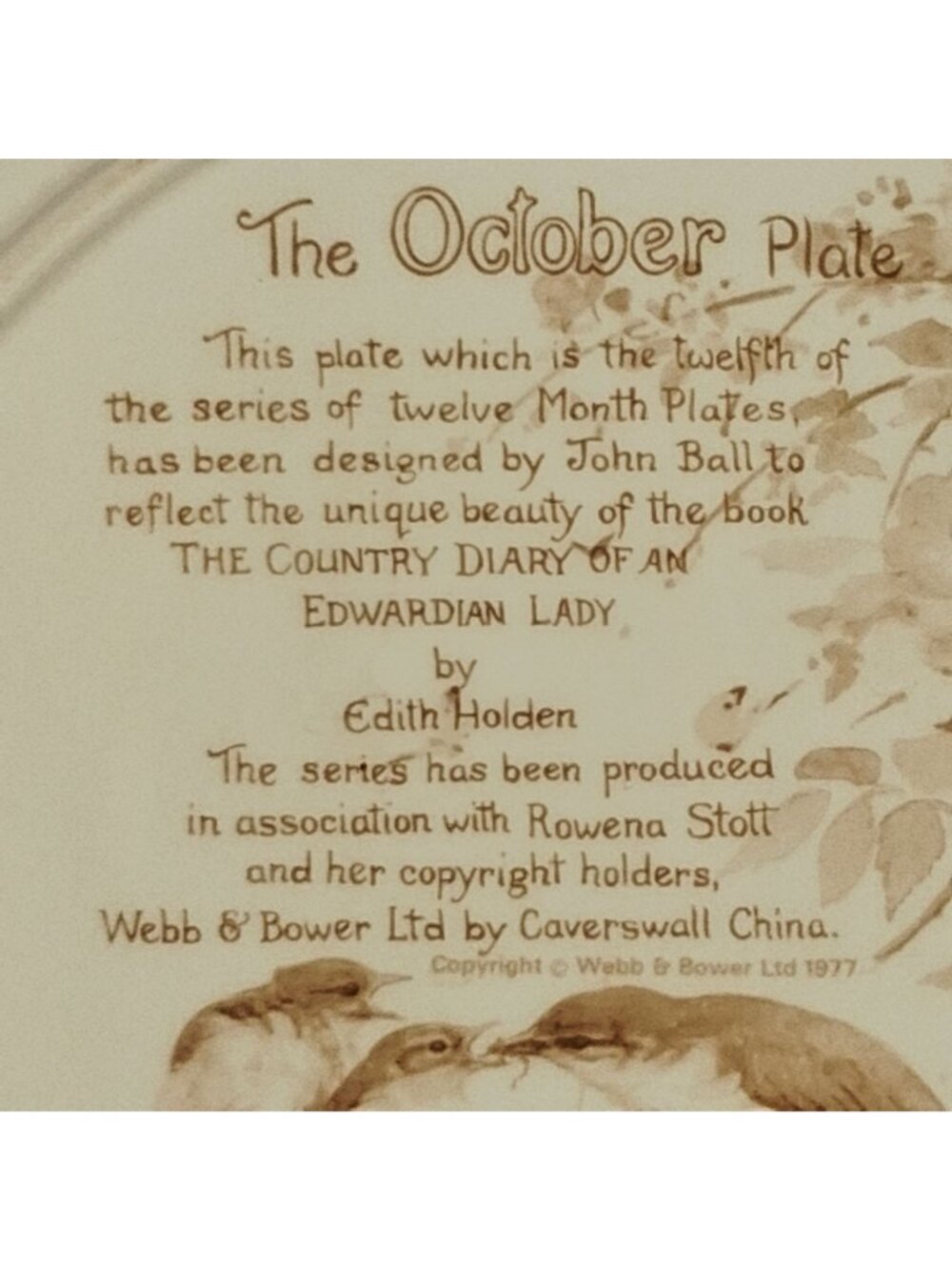 Caverswall Calendar Plates the Country Diary of An Edwardian Lady - Mushroom & - Picture 5 of 11